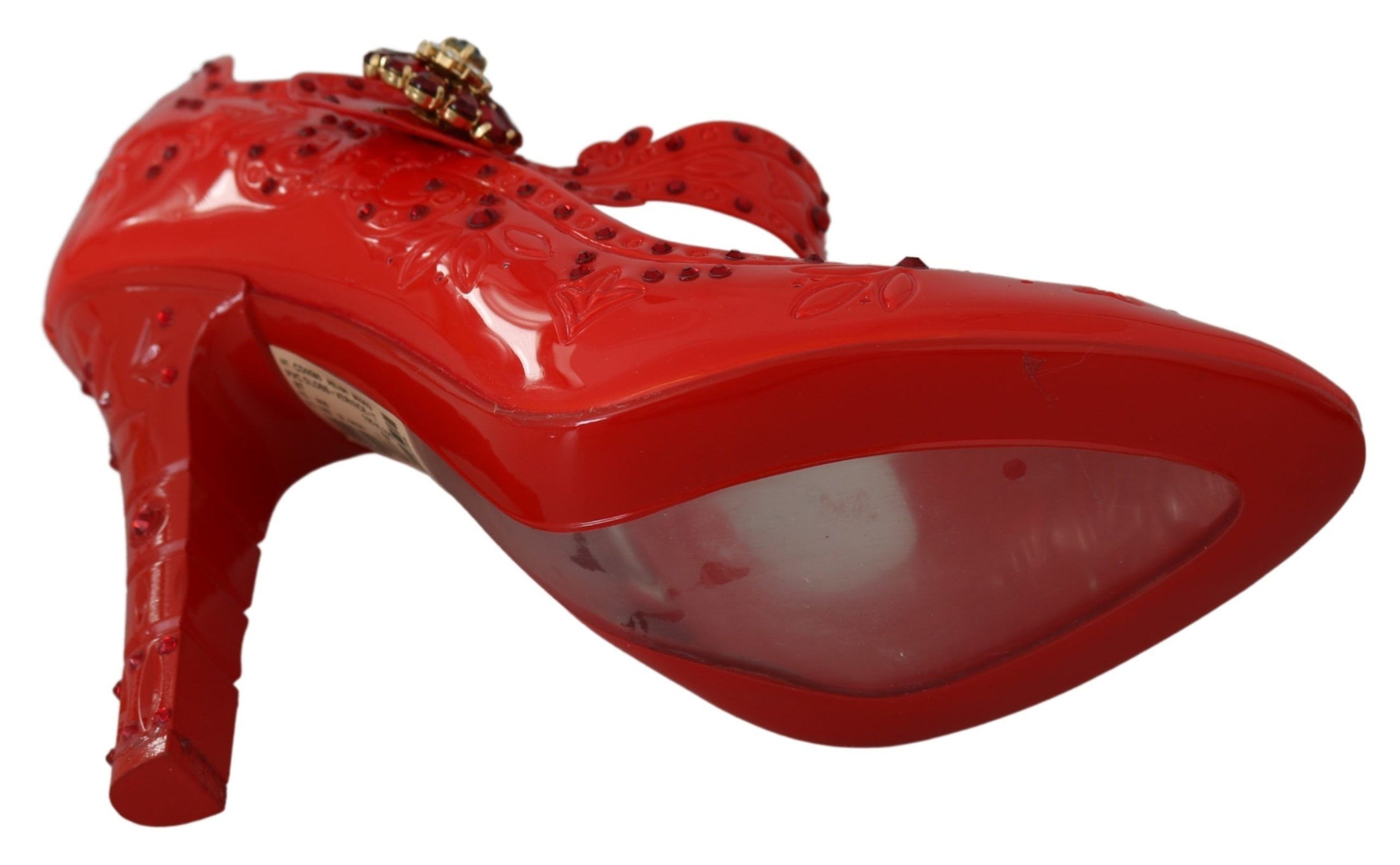 Dolce & Gabbana Schicke rote Aschenputtel-Pumps aus Kristall