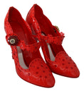 Load image into Gallery viewer, Dolce & Gabbana Schicke rote Aschenputtel-Pumps aus Kristall
