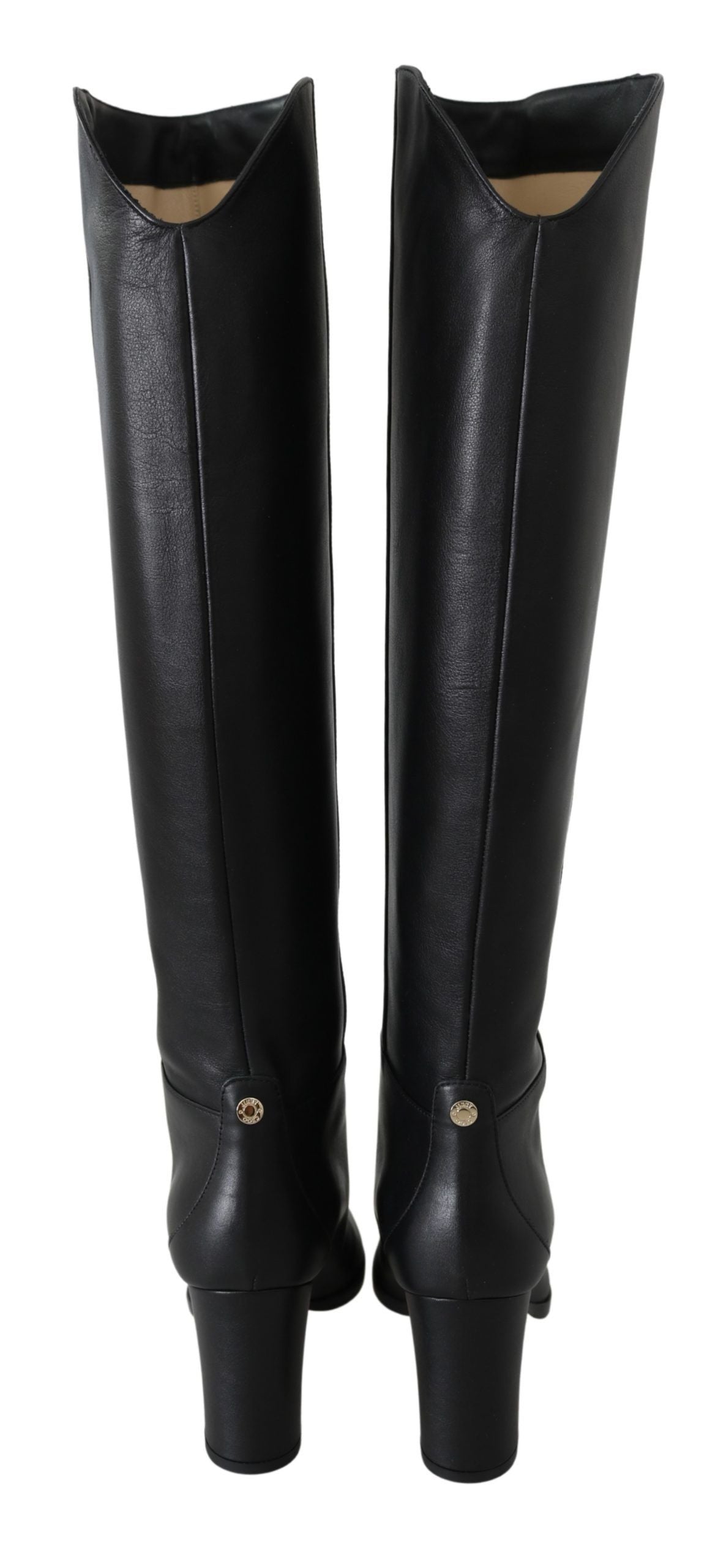 Jimmy Choo Elegante Stiefel mit Absatz aus schwarzem Kalbsleder