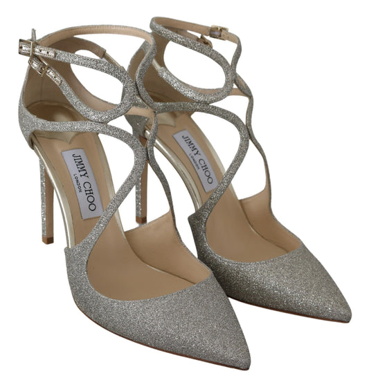 Jimmy Choo Platin Ice Lancer Leder Pumps - Eleganz verfeinert