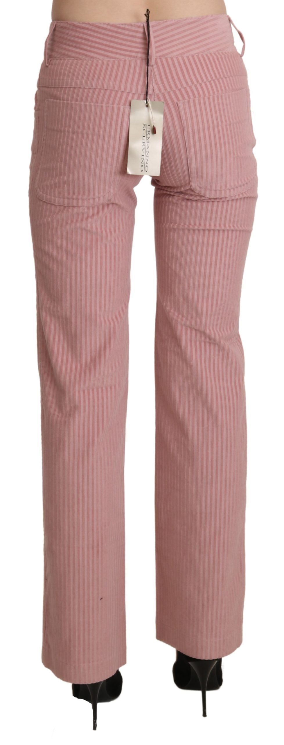 Ermanno Scervino Chic pembe orta bel düz pantolon