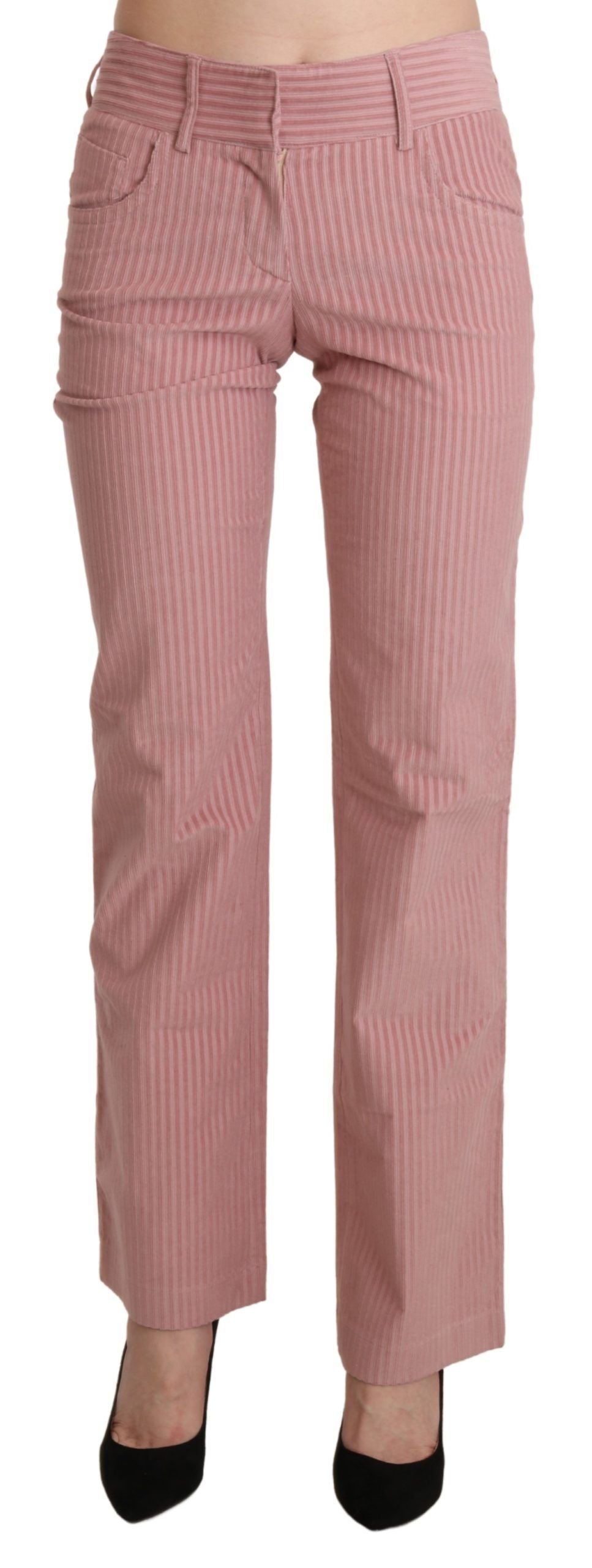 Ermanno Scervino Chic pembe orta bel düz pantolon