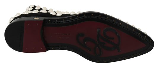 Dolce & Gabbana Schicke schwarze Wildlederstiefeletten mit Perlen