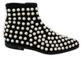 Load image into Gallery viewer, Dolce & Gabbana Schicke schwarze Wildlederstiefeletten mit Perlen
