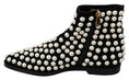 Load image into Gallery viewer, Dolce & Gabbana Schicke schwarze Wildlederstiefeletten mit Perlen
