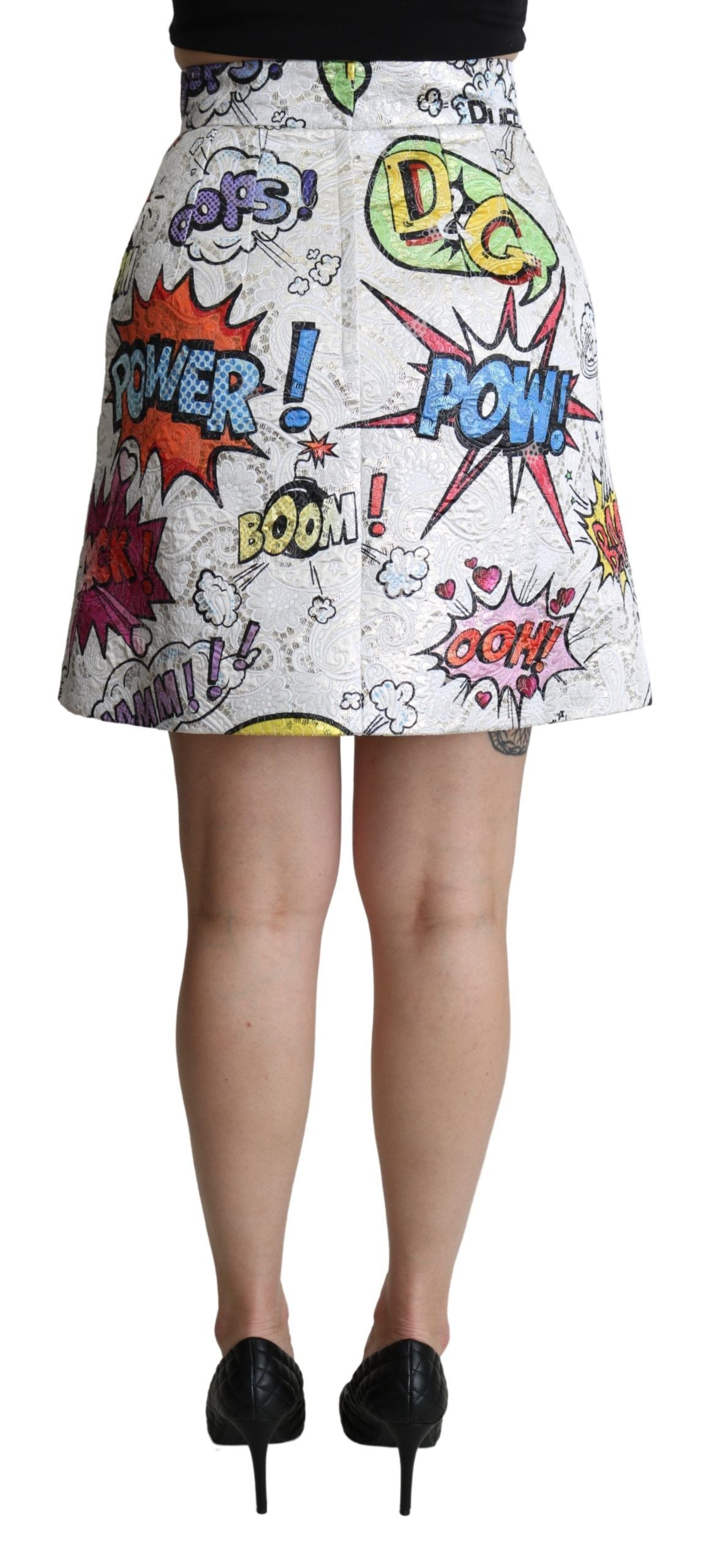 Dolce & Gabbana Schicker Cartoon-Brokat-Minirock