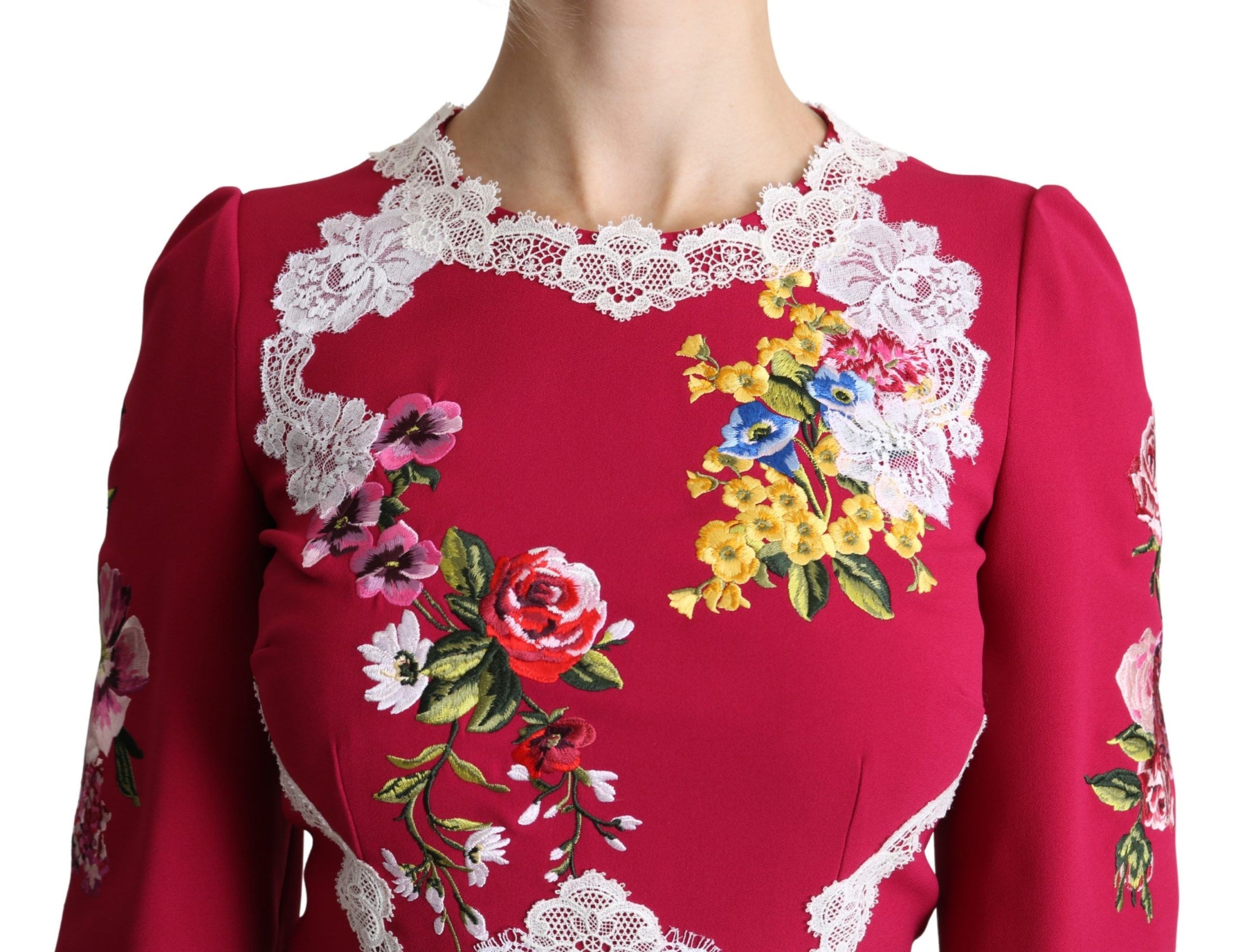 Dolce &amp; Gabbana çiçek işlemeli midi elbise