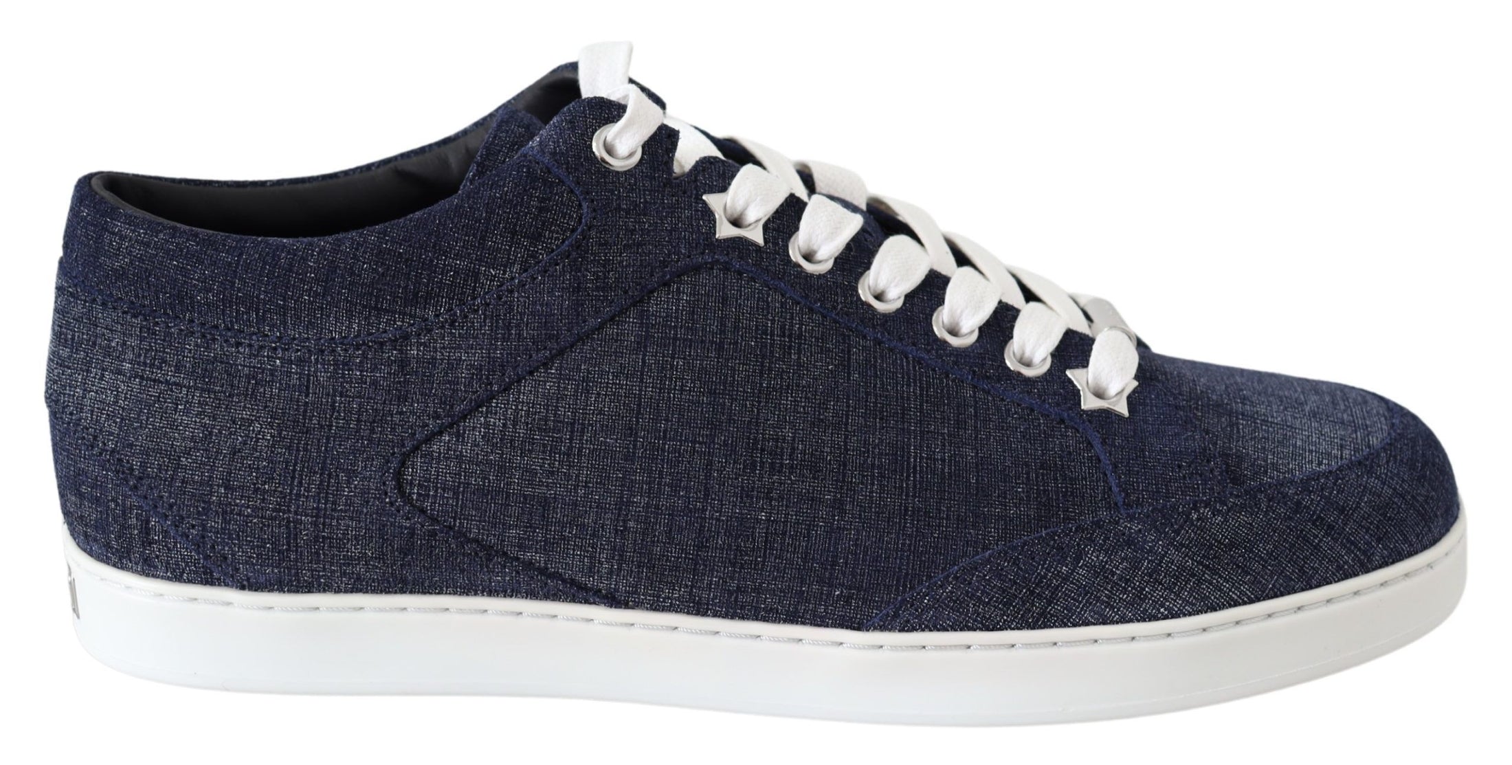 Jimmy Choo Schicke Slip-On Sneakers aus blauem Denim-Wildleder