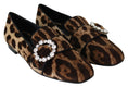 Resmi galeri görüntüleyiciye yükleyin, Dolce & Gabbana Leopar Desenli Kristal Süslü Loafer'lar
