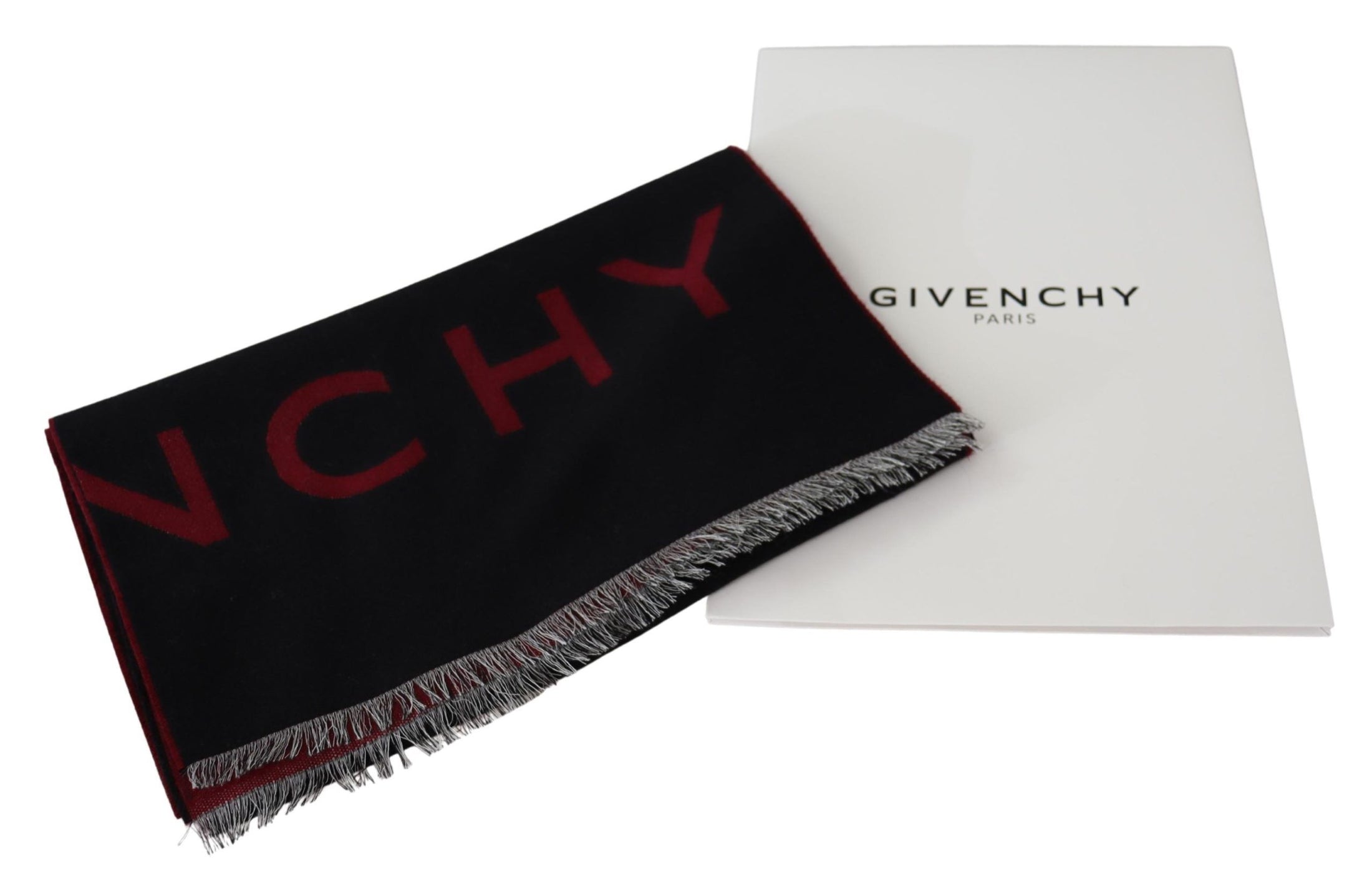 Givenchy Eleganter Unisex-Schal aus einer Woll-Seidenmischung