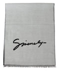 Load image into Gallery viewer, Givenchy Elegant monochrome scarf made from a wool and silk blend
