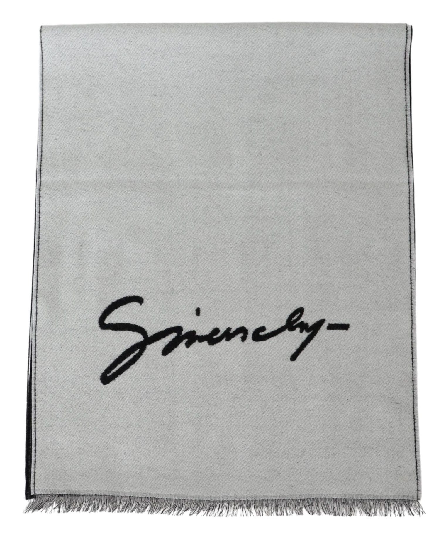 Givenchy Elegant monochrome scarf made from a wool and silk blend