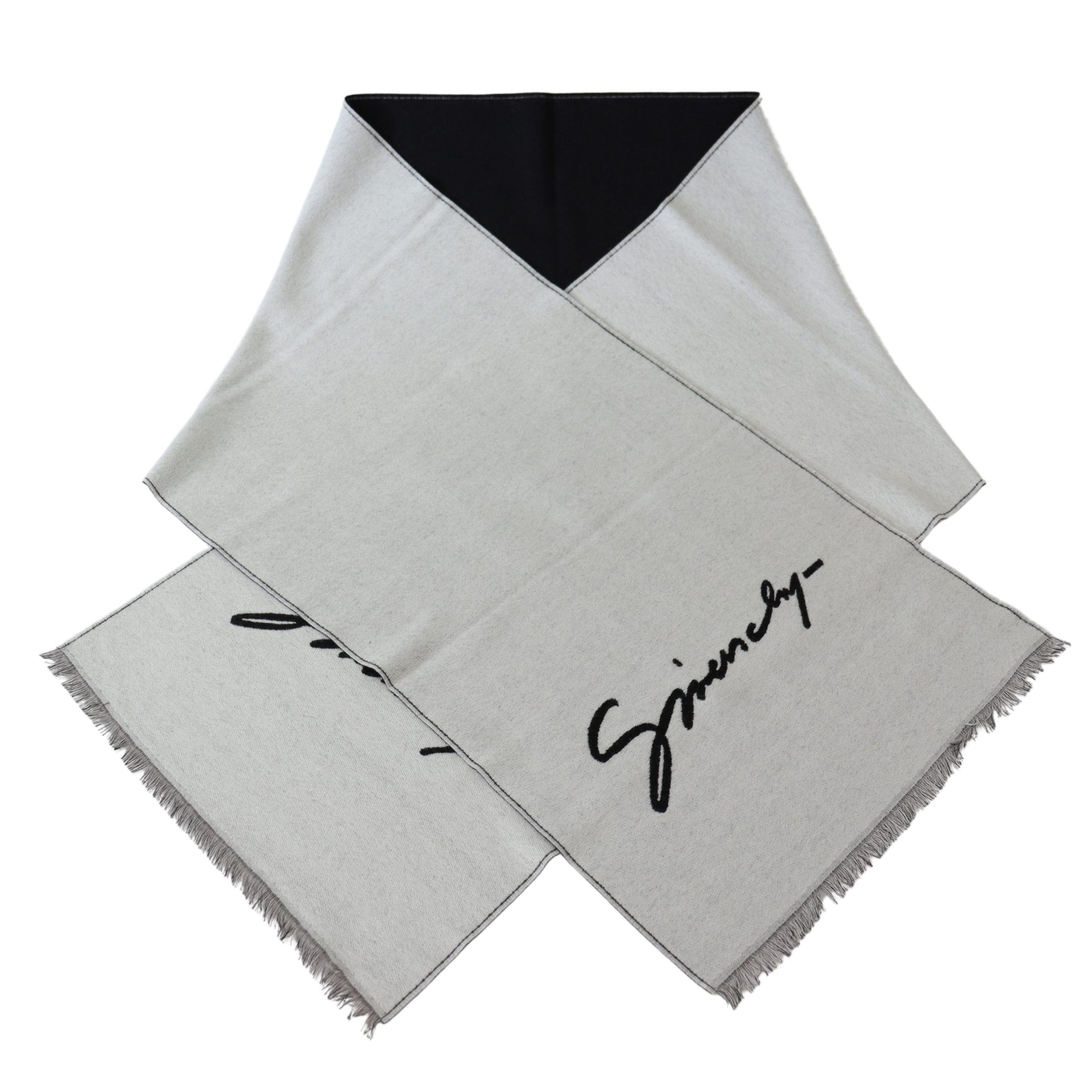 Givenchy Elegant monochrome scarf made from a wool and silk blend