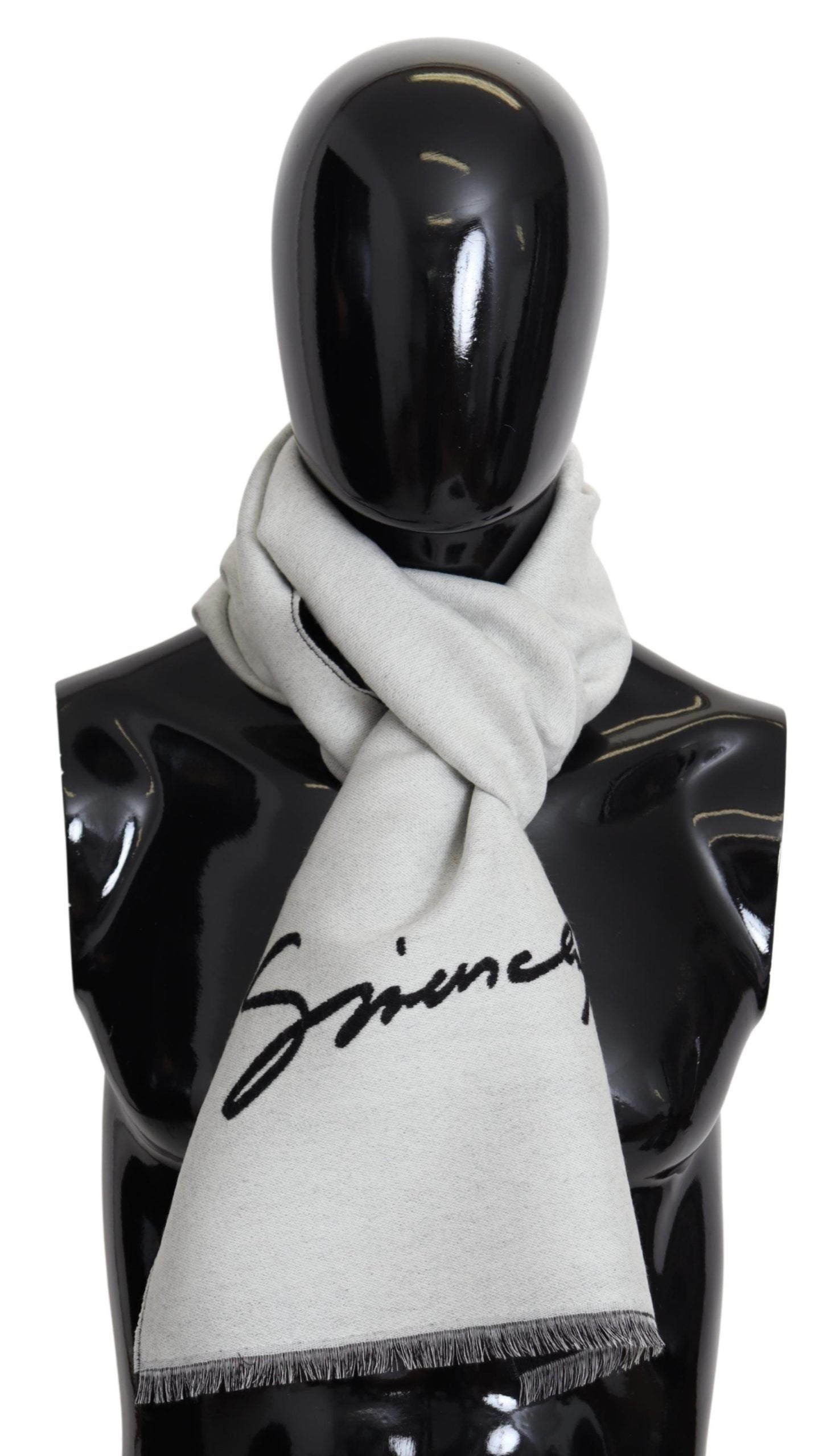 Givenchy Elegant monochrome scarf made from a wool and silk blend