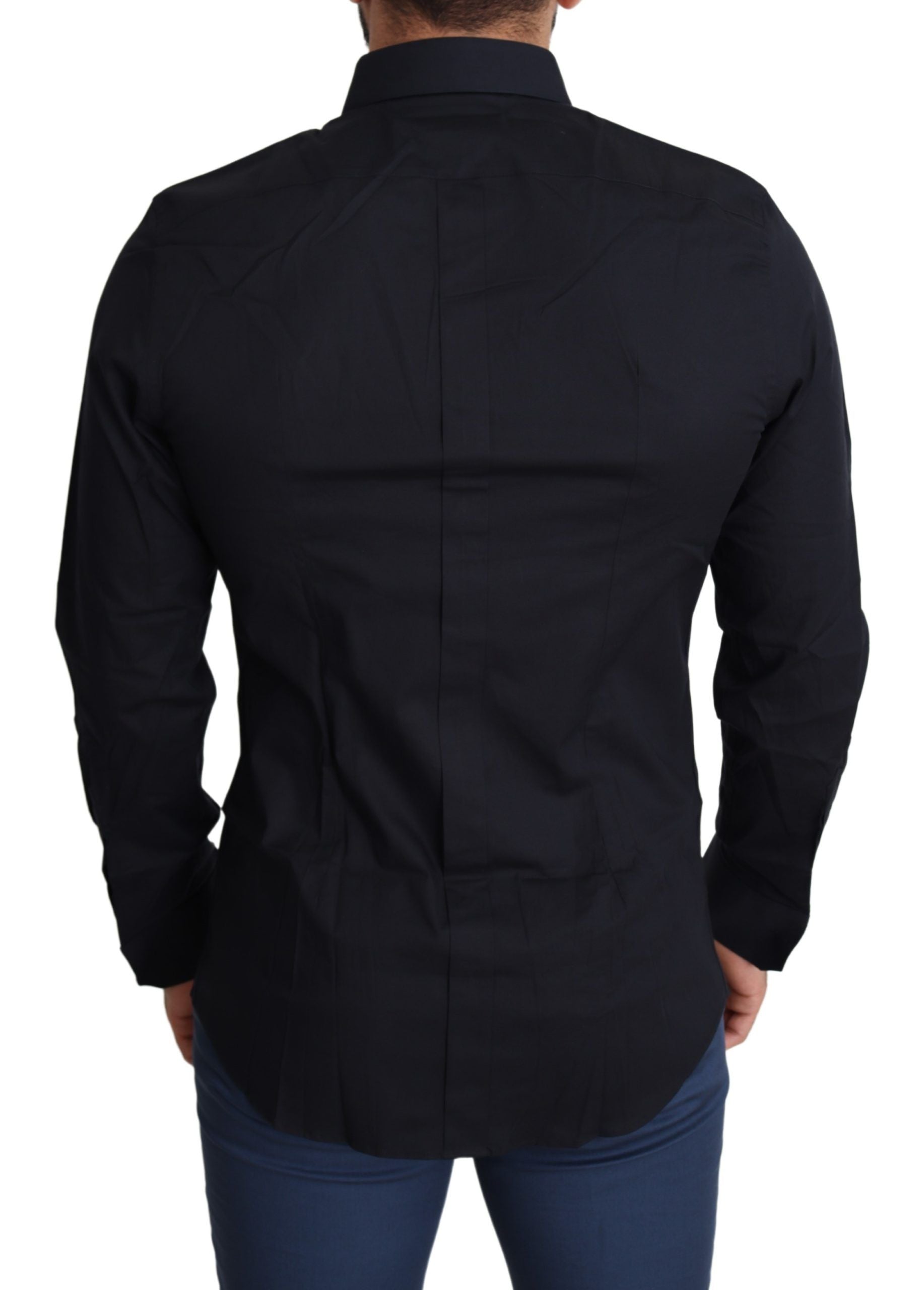 Dolce &amp; Gabbana Slim Black Slim Fit Cotton Stretch Shirt