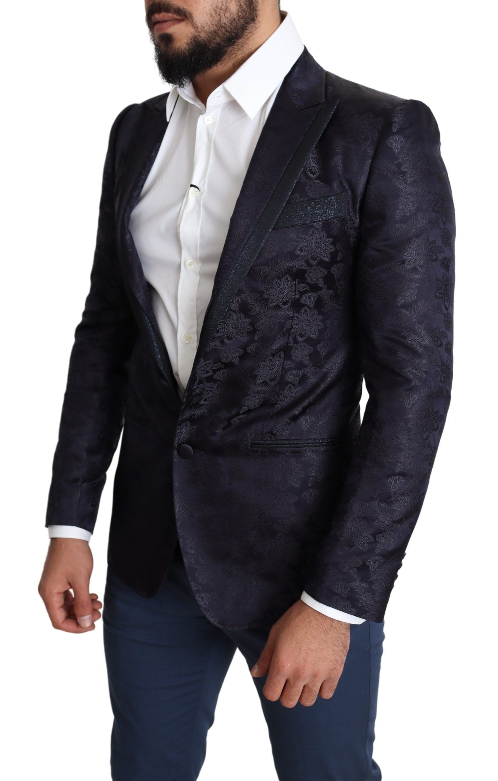 Dolce & Gabbana Eleganter Martini-Blazer aus Seidenmischung in Blau