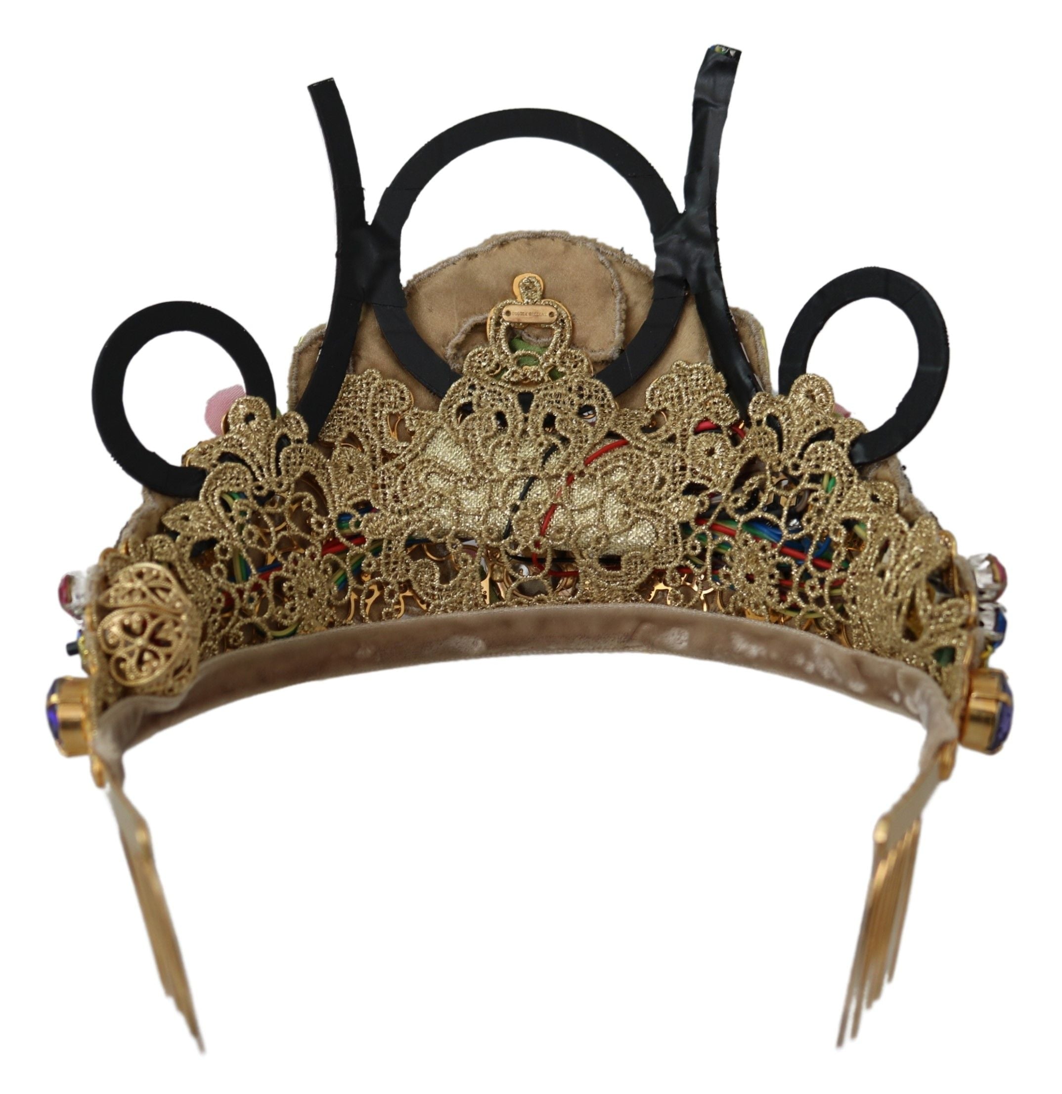 Dolce & Gabbana Atemberaubende Kristall Diadem Tiara - Gold Multicolor