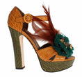 Load image into Gallery viewer, Dolce & Gabbana Multicolor Kristall-Knöchelriemchen-Plateau-Sandalen
