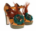 Load image into Gallery viewer, Dolce & Gabbana Multicolor Kristall-Knöchelriemchen-Plateau-Sandalen
