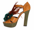 Load image into Gallery viewer, Dolce & Gabbana Multicolor Kristall-Knöchelriemchen-Plateau-Sandalen
