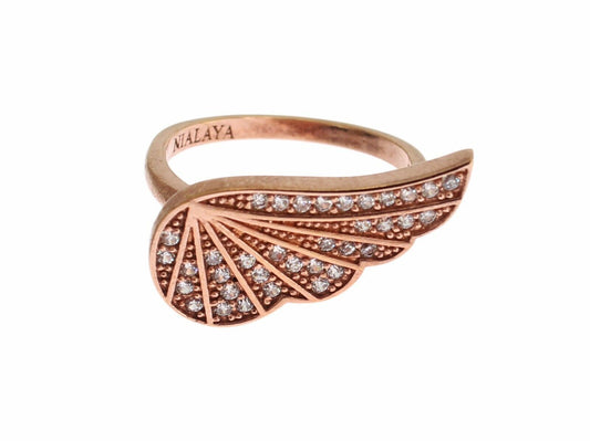 Nialaya Eleganter Rosa Gold CZ Kristall Ring