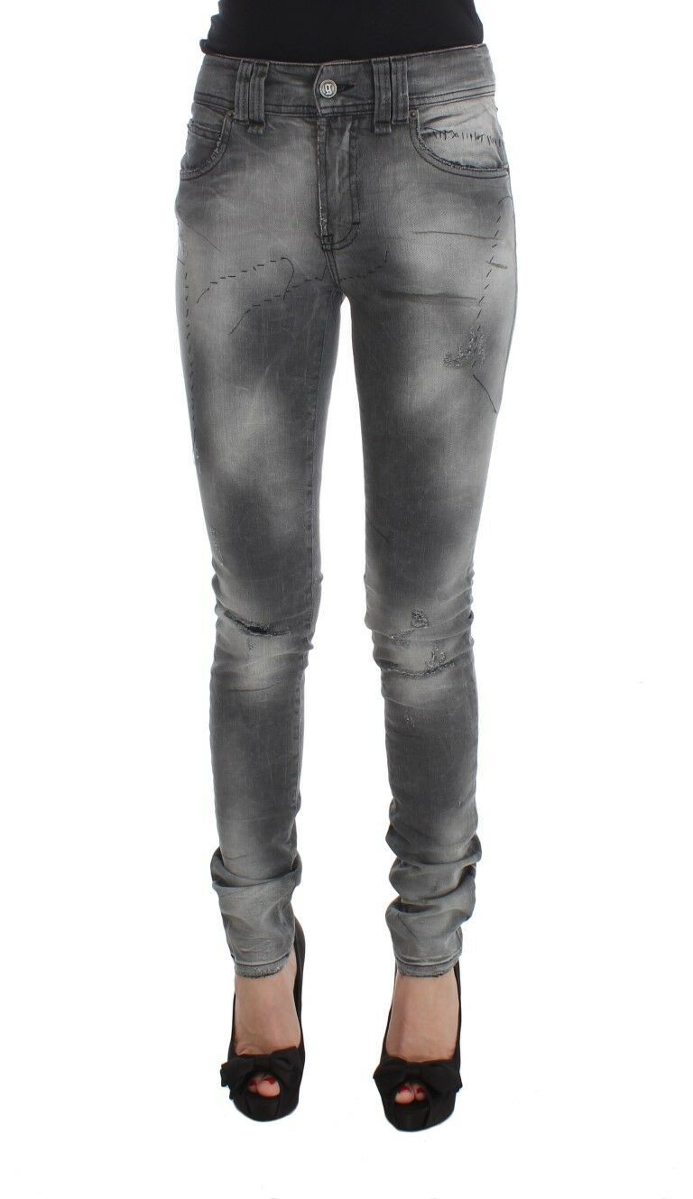 John Galliano Chic gray slim fit designer jeans