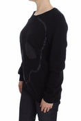 Load image into Gallery viewer, Exte Chic cotton sweater with a crew neck and a skull motif
