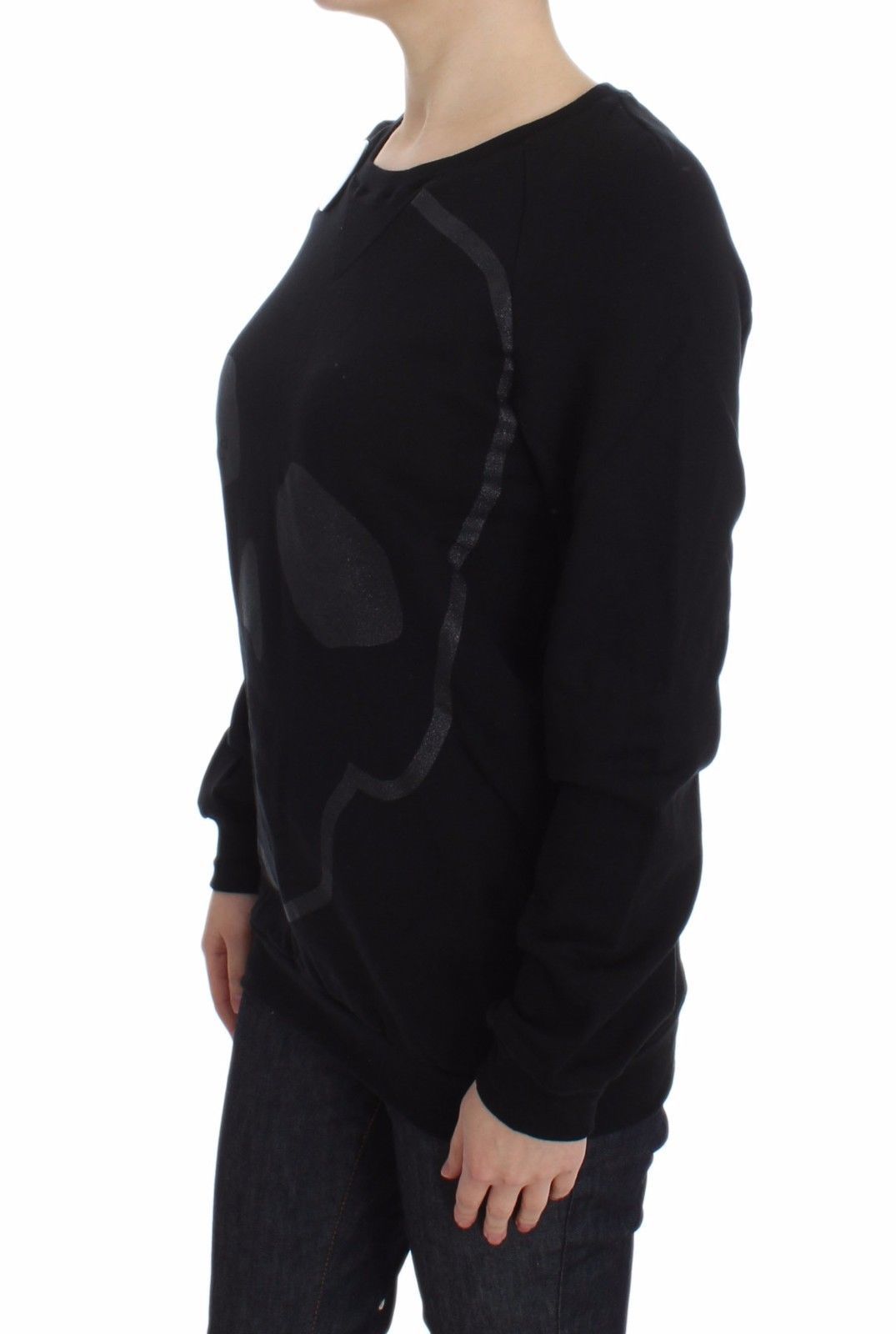 Exte Chic cotton sweater with a crew neck and a skull motif