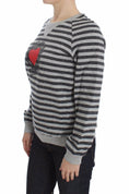 Load image into Gallery viewer, Exte Chic gray striped crew neck sweater
