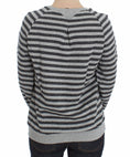 Load image into Gallery viewer, Exte Chic gray striped crew neck sweater
