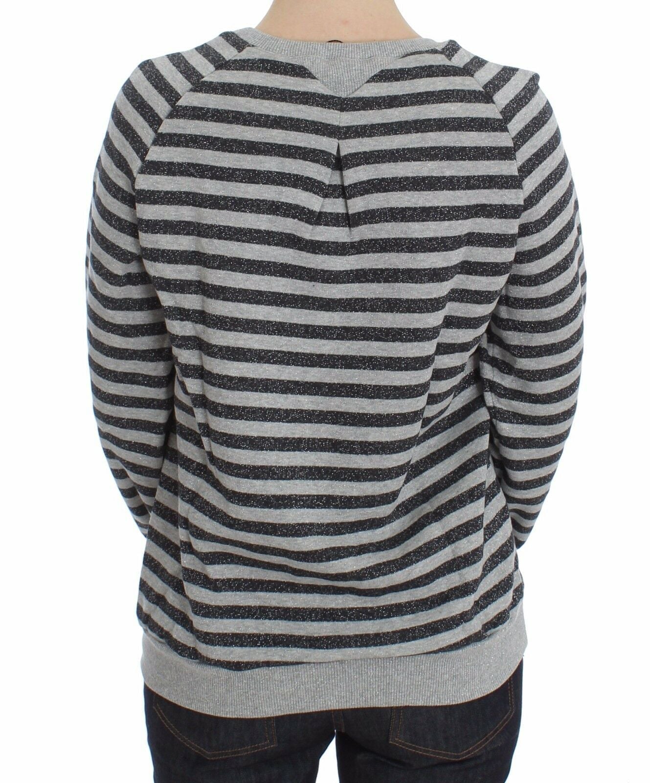 Exte Chic gray striped crew neck sweater