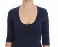 Load image into Gallery viewer, Exte Blue crew neck sweater with zip fastening
