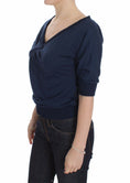 Load image into Gallery viewer, Exte Elegant sweater with a deep V-neck in blue
