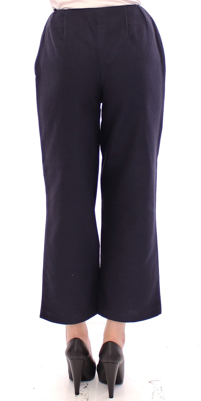 Andrea Incontri Schicke blaue Cropped Pants - Exquisite Handwerkskunst