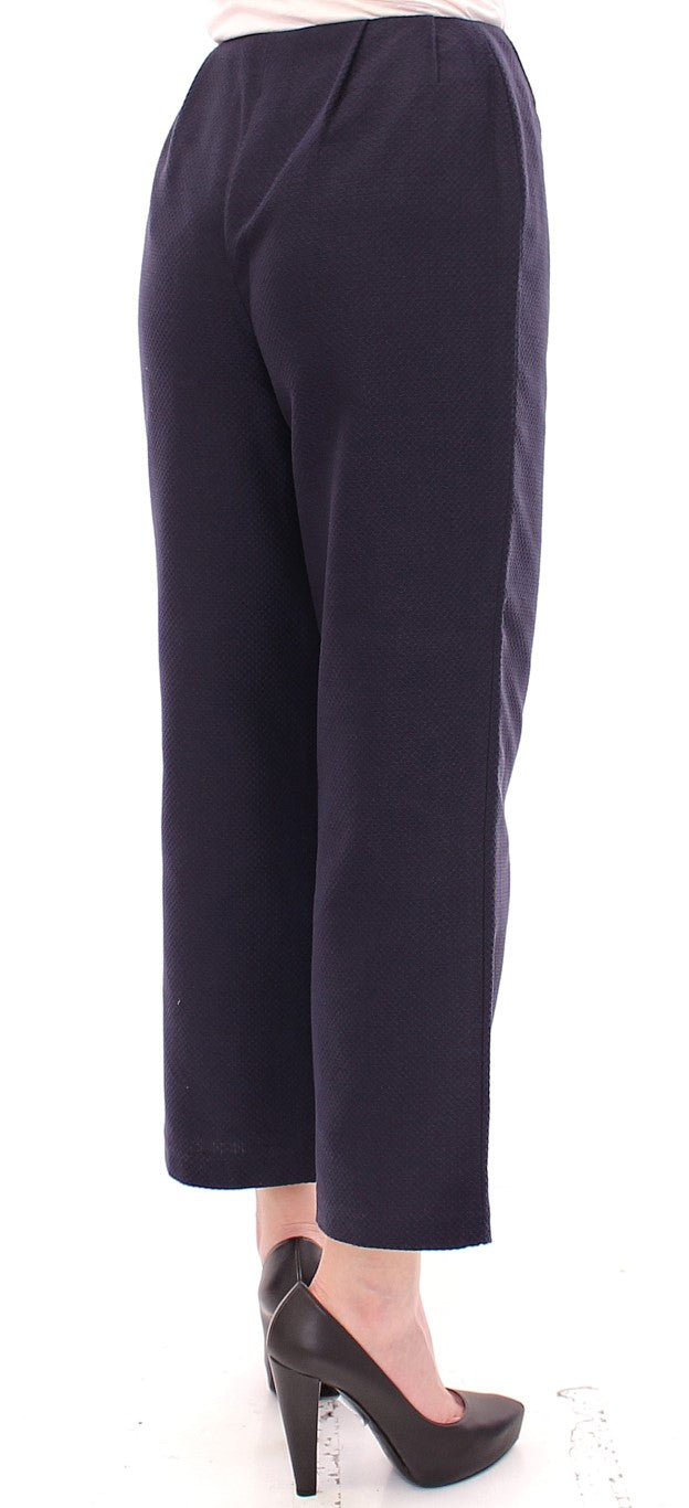 Andrea Incontri Schicke blaue Cropped Pants - Exquisite Handwerkskunst