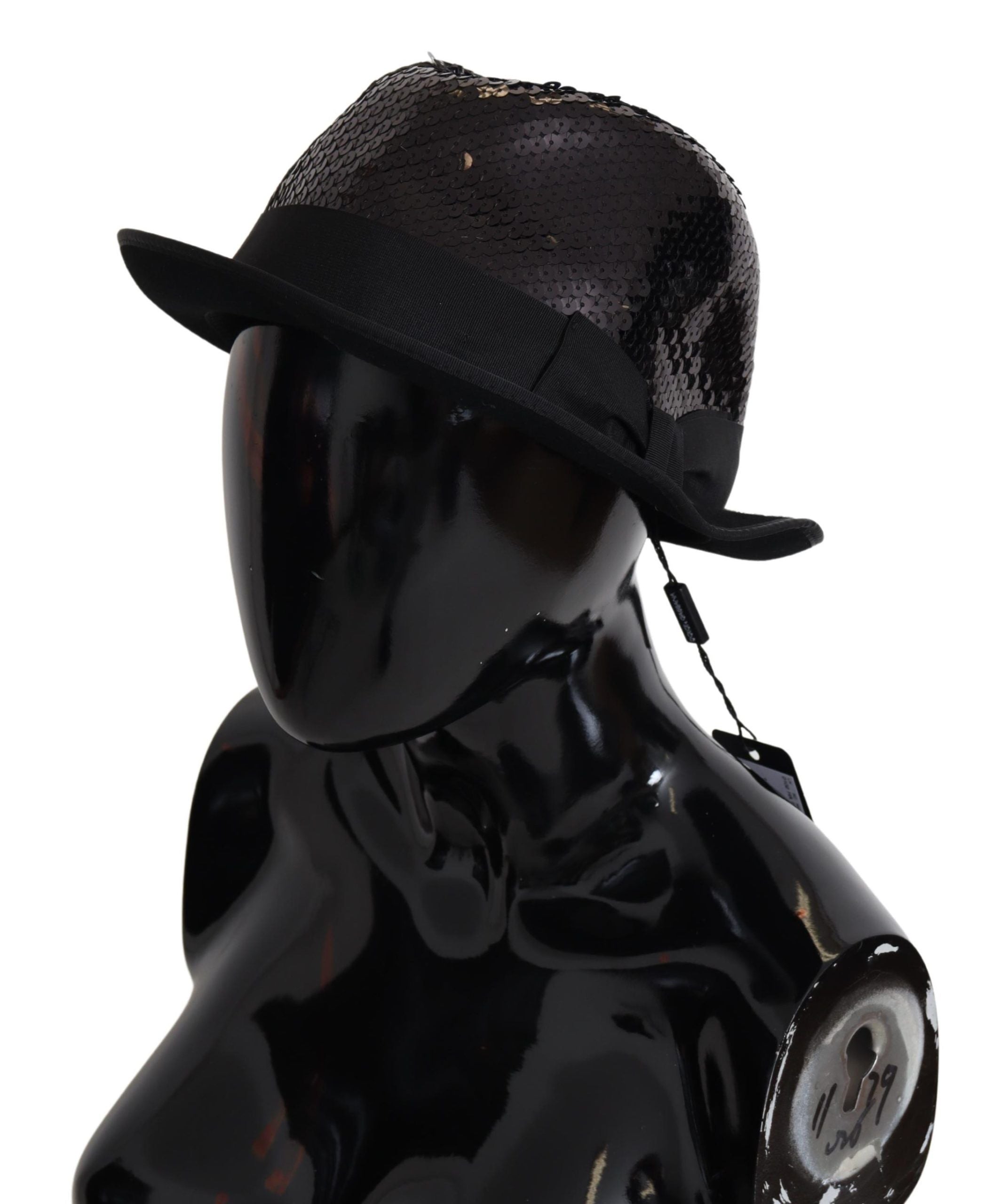 Dolce &amp; Gabbana Elegant Black Sequin Fedora Hat