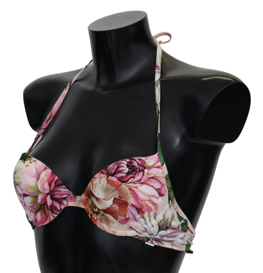 Dolce & Gabbana Elastisches Bikini-Oberteil in floraler Eleganz