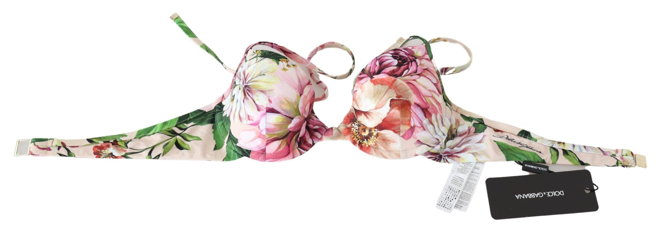 Dolce & Gabbana Elastisches Bikini-Oberteil in floraler Eleganz