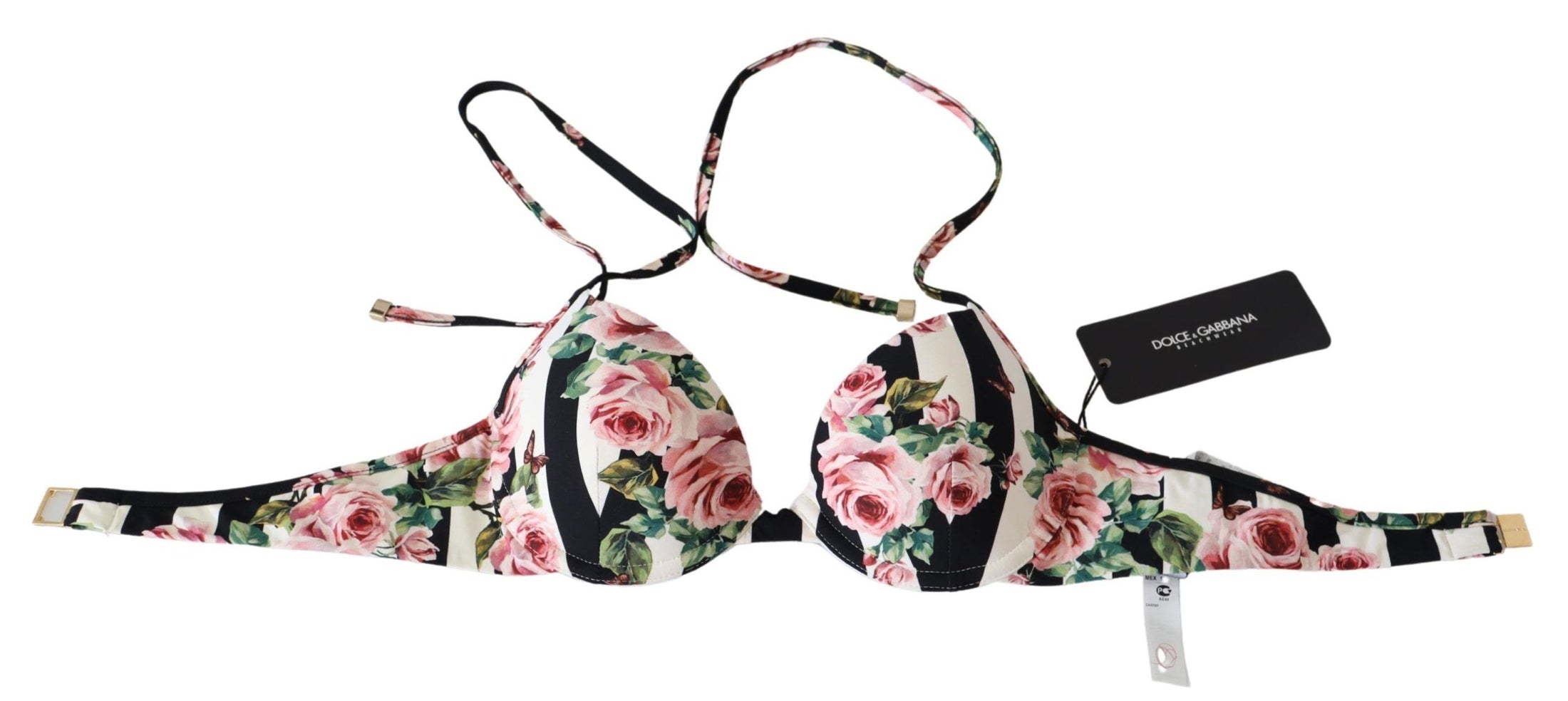 Dolce & Gabbana Elegantes Bikini-Oberteil mit Rosendruck