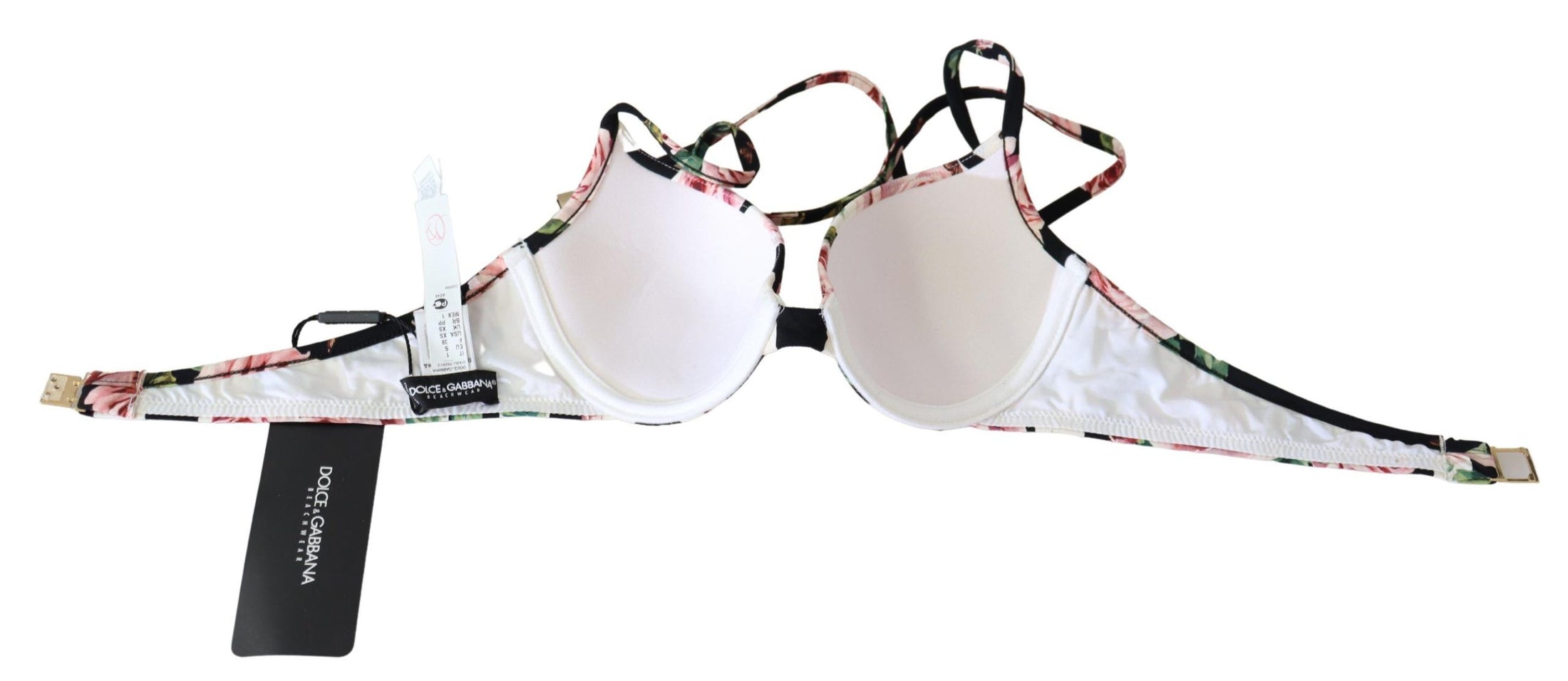 Dolce & Gabbana Elegantes Bikini-Oberteil mit Rosendruck