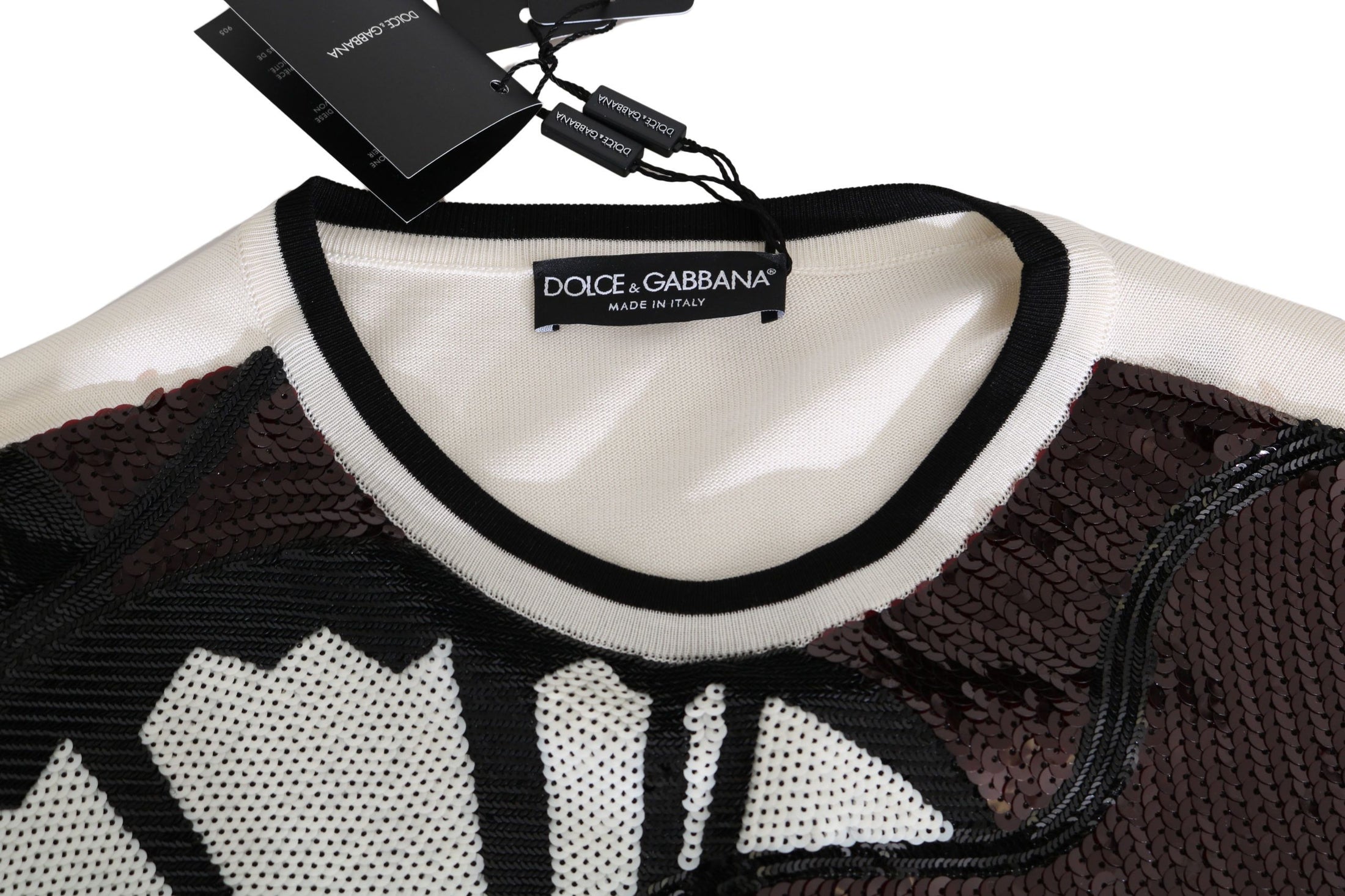 Dolce & Gabbana New York Jazz Pullover aus Seide mit Pailletten