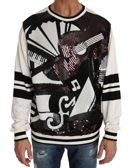 Dolce & Gabbana New York Jazz Pullover aus Seide mit Pailletten