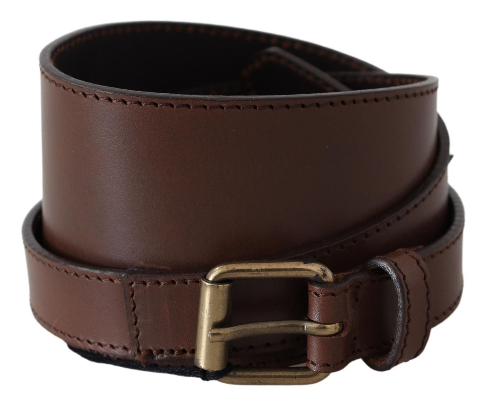 PLEIN SUD Elegant rustic gold leather belt