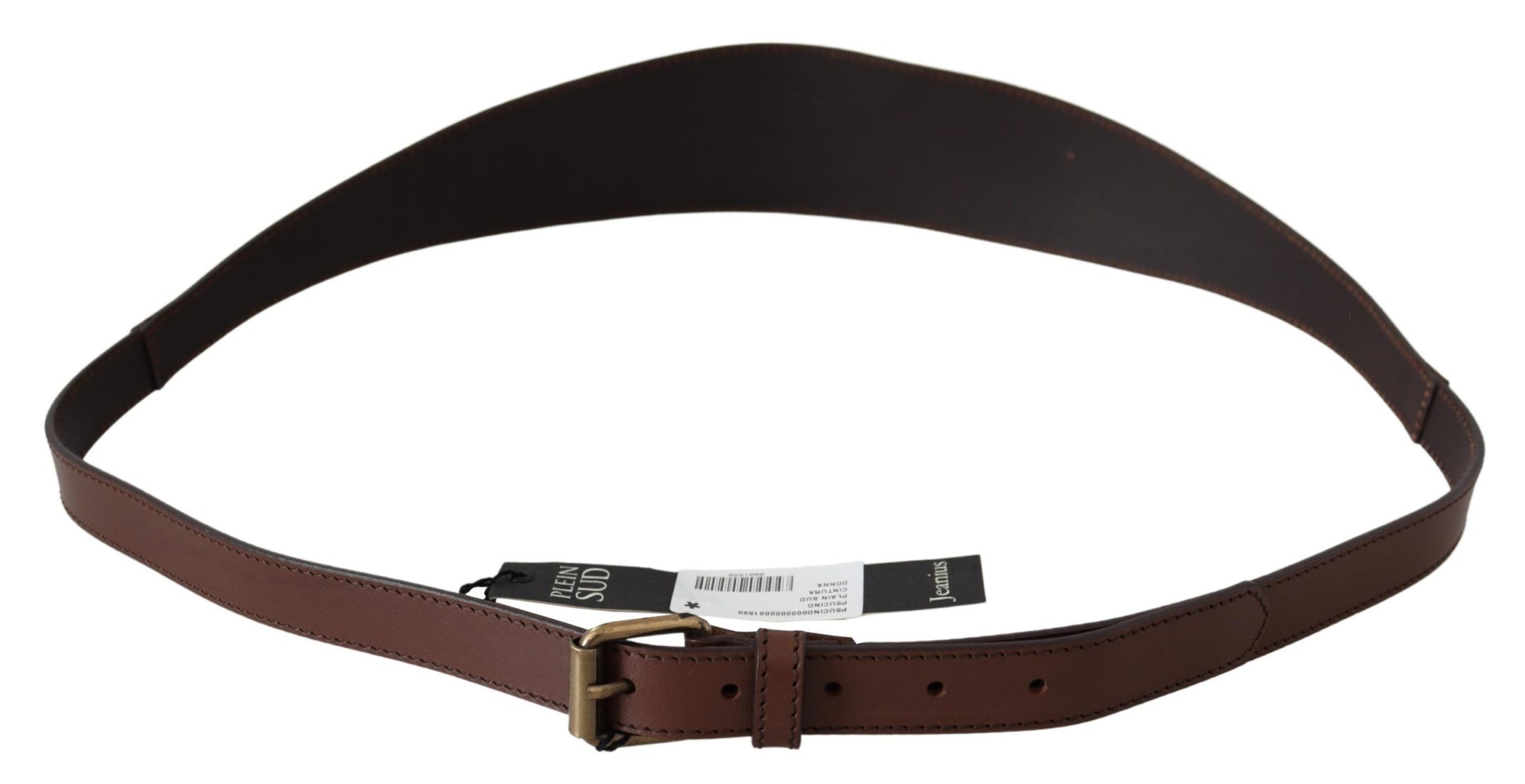 PLEIN SUD Elegant rustic gold leather belt