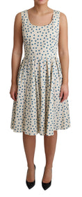 Load image into Gallery viewer, Dolce & Gabbana Elegant beige polka dot sleeveless A-line dress
