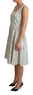 Load image into Gallery viewer, Dolce & Gabbana Elegant beige polka dot sleeveless A-line dress
