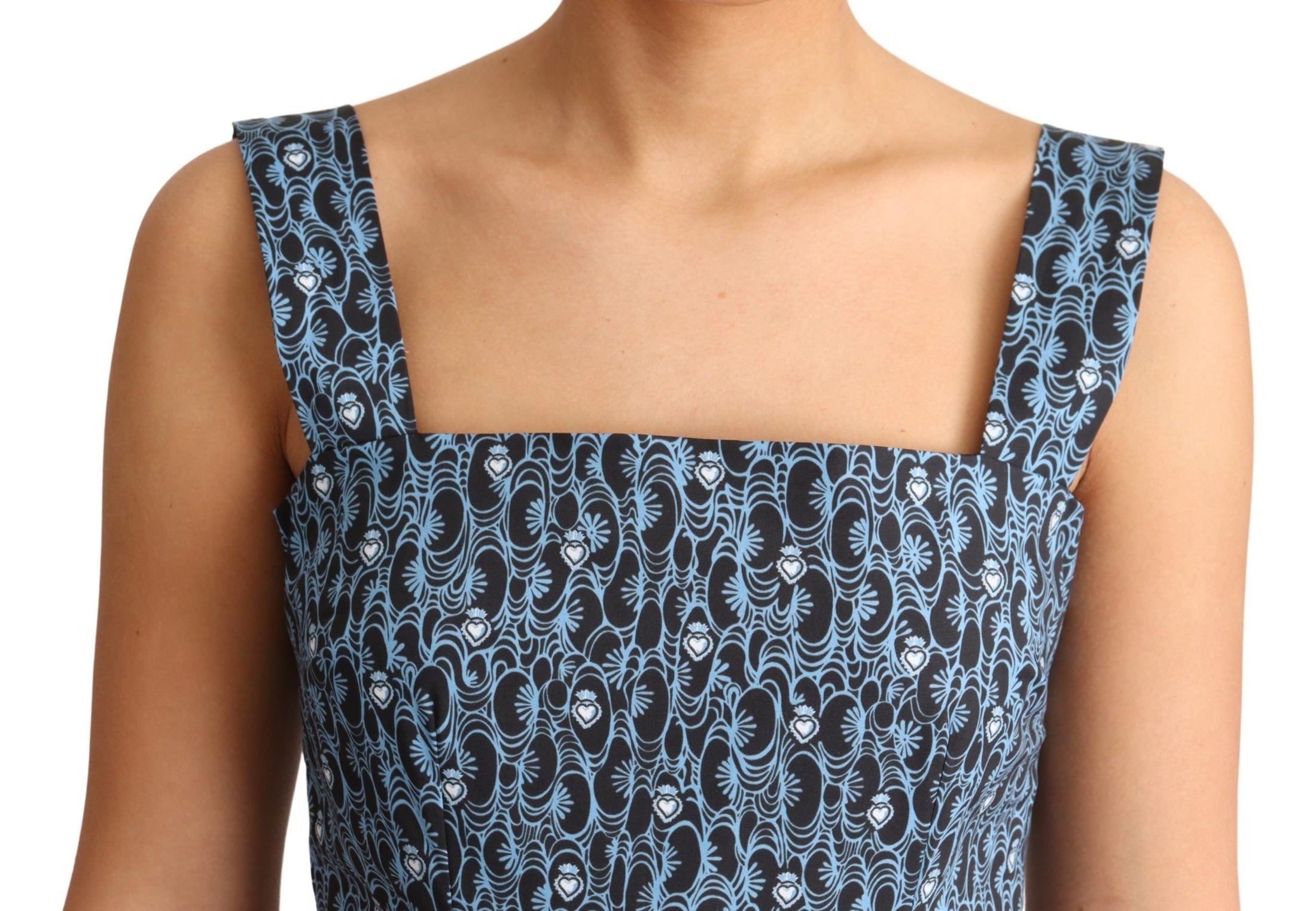 Dolce &amp; Gabbana Elegant sleeveless A-line dress with blue heart