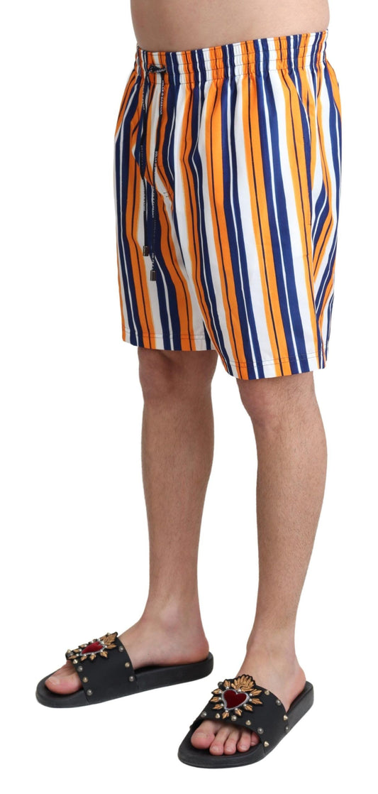 Dolce & Gabbana Mehrfarbig gestreifte Badeshorts Badehose