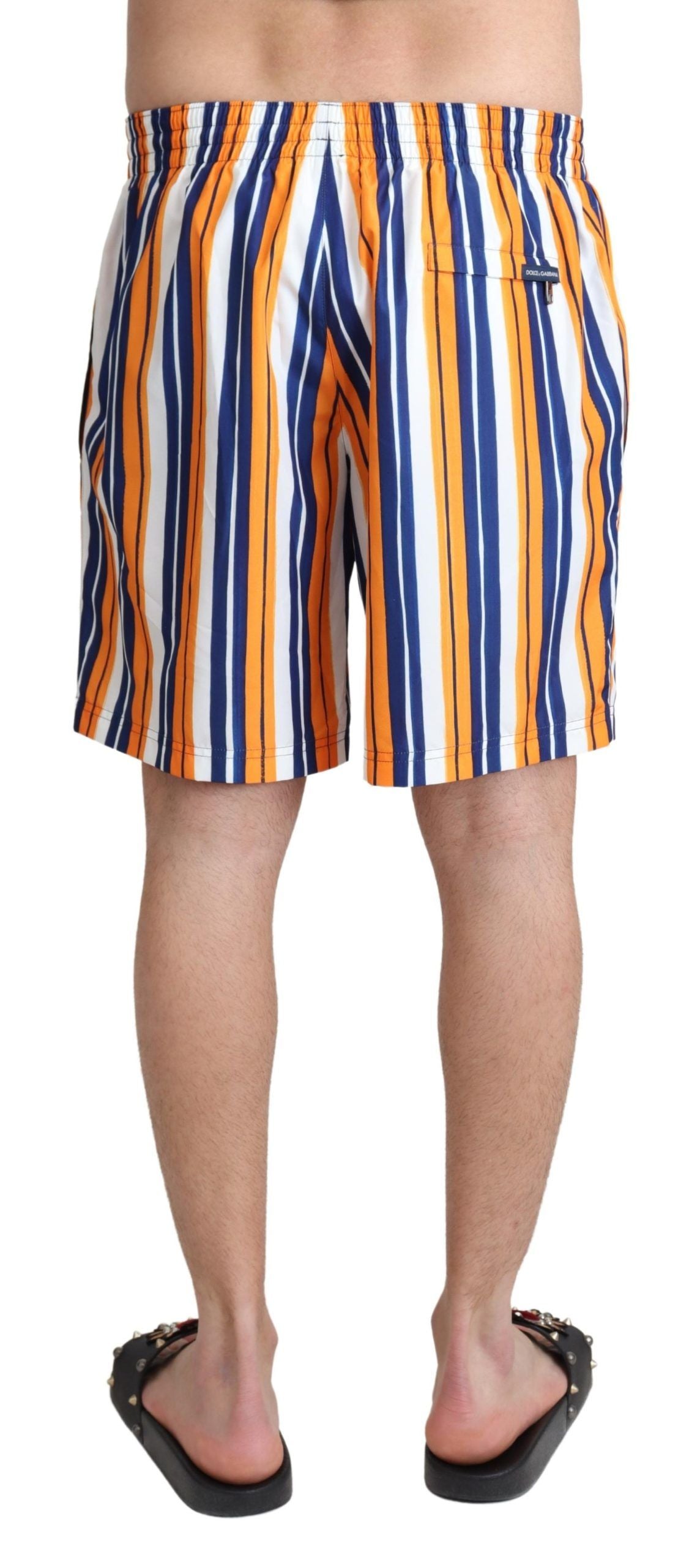 Dolce & Gabbana Mehrfarbig gestreifte Badeshorts Badehose