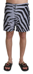 Bild in Galerie-Betrachter laden, Dolce & Gabbana Elegante graue Badehose mit Zebradruck
